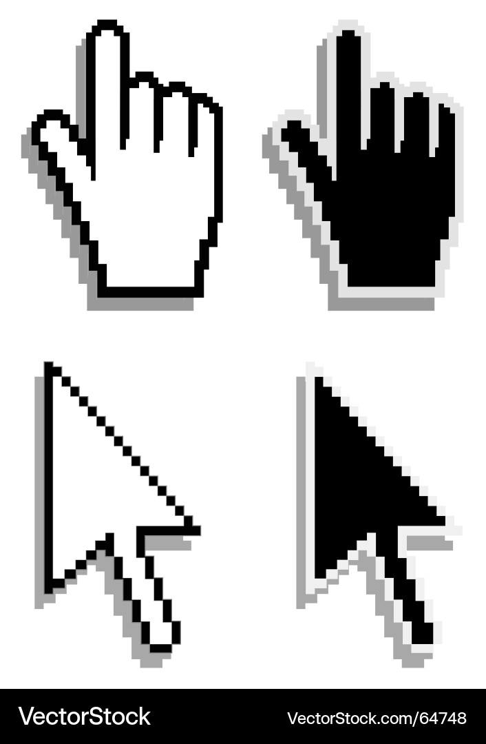 Hand Cursor with Arrow Vector Image