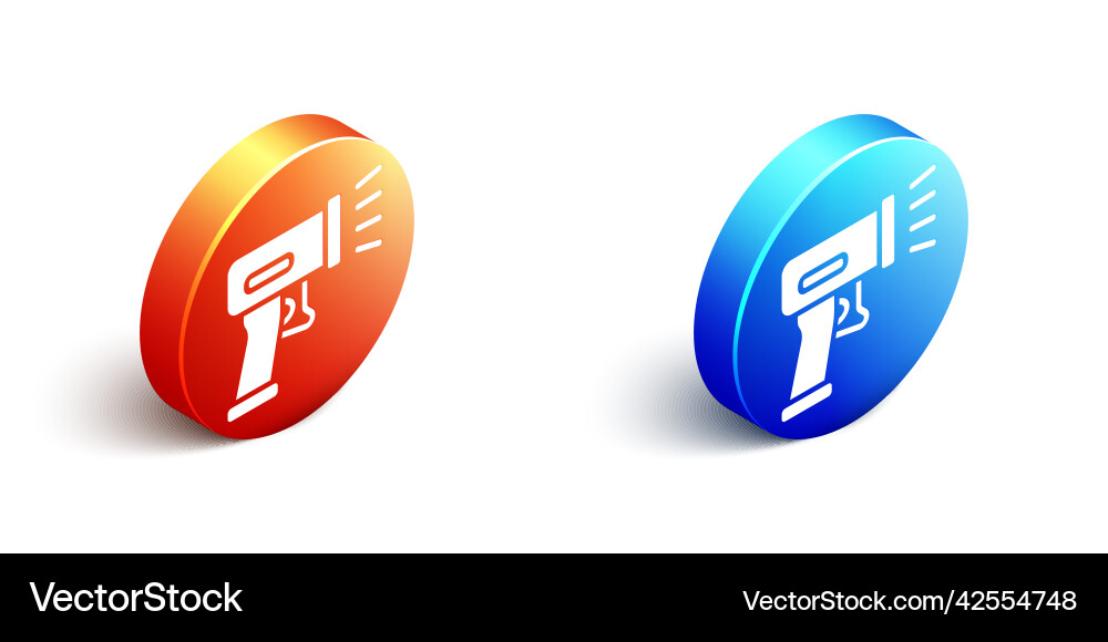 Isometric scanner scanning bar code icon isolated Isometric scanner scanning bar code icon isolated vector image