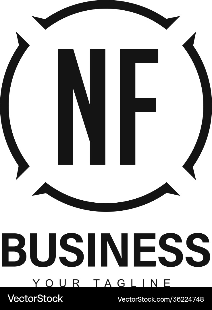 Nf initial a logo design with abstract style vector image
