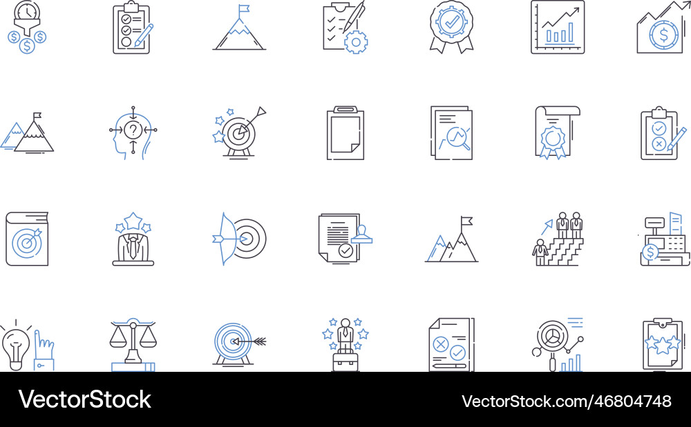 Operational structure line icons collection Operational structure line icons collection vector image