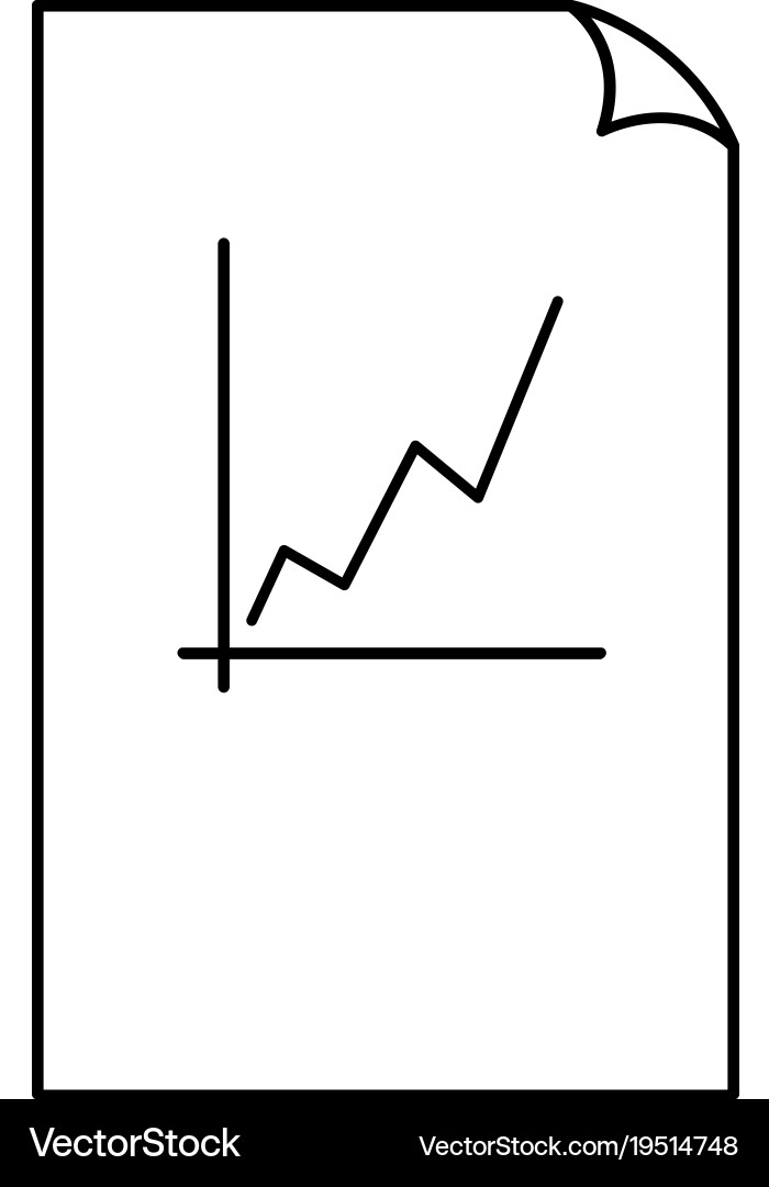 Report text file icon document with chart symbol vector image