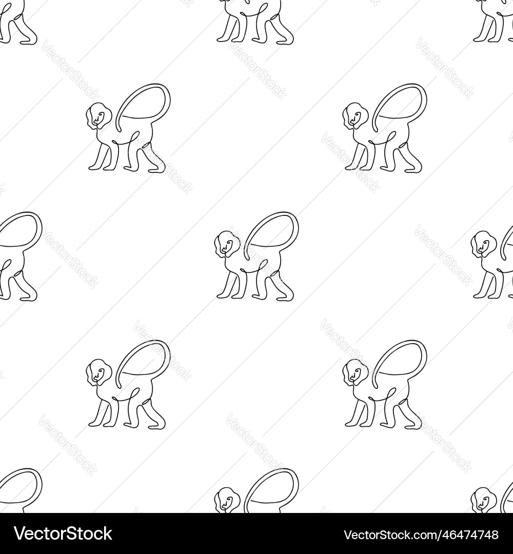 Seamless pattern with monkeys in line Seamless pattern with monkeys in line vector image