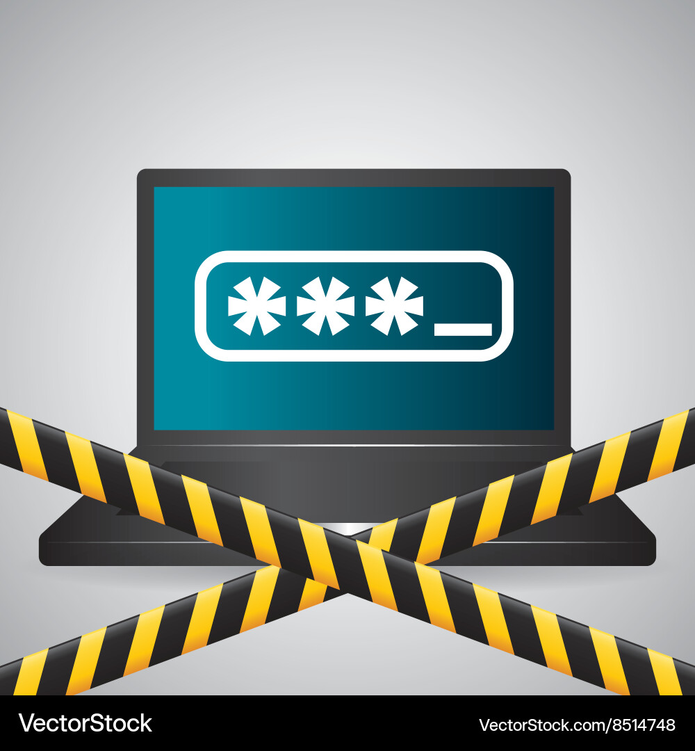 Security system design warning and technology vector image