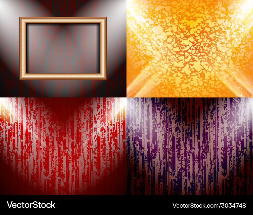 Set of background with frames and spotlights Vector Image