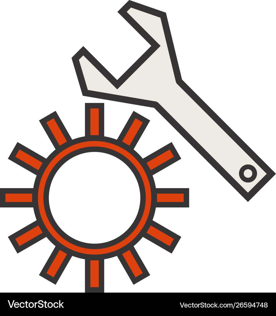 Setting line filled icon Vector Image