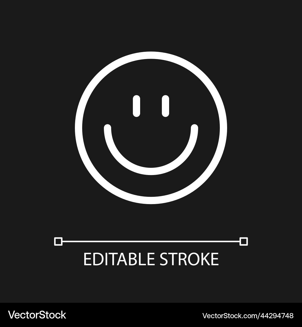 Smiling emoji pixel perfect white linear ui icon Smiling emoji pixel perfect white linear ui icon vector image