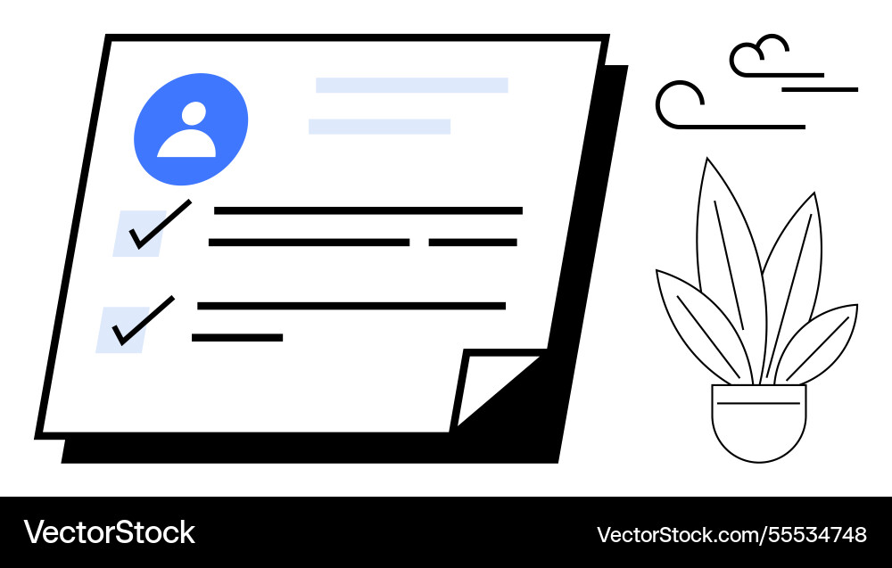 Task management concept with checklist profile Vector Image