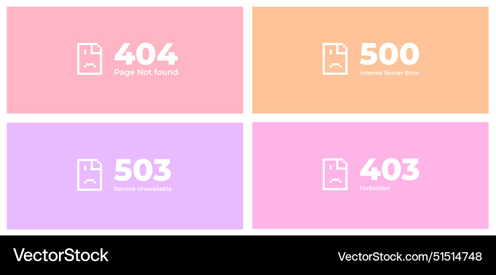 Web Error Page Layout - Modern & Clean vector image
