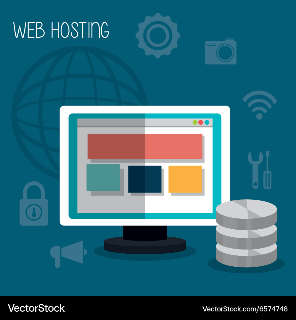 Web housting and technology design vector image