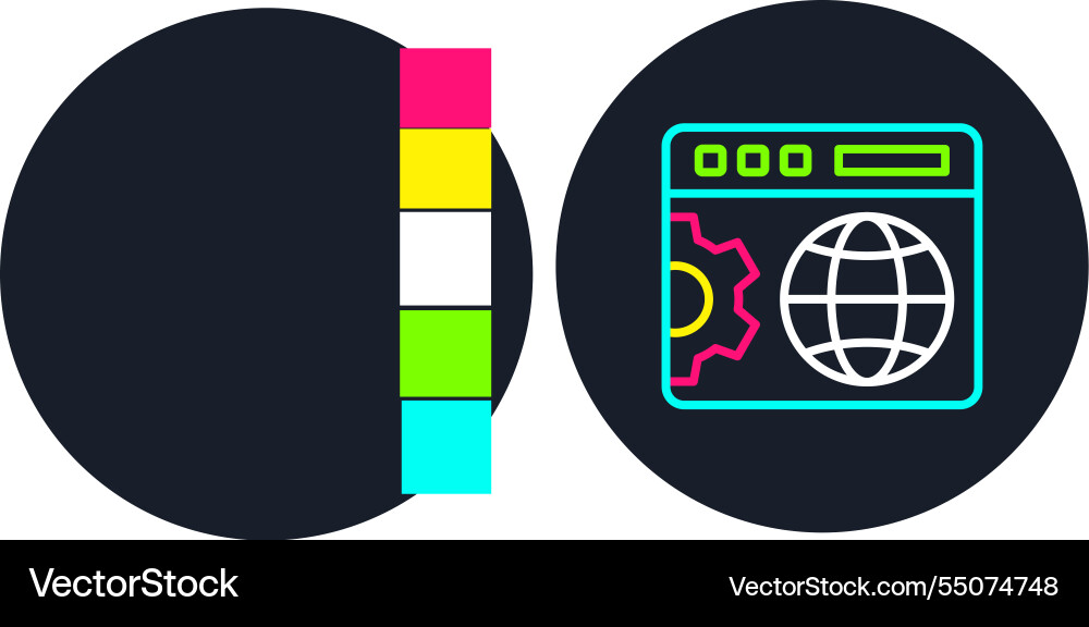 Web optimization line multi color icon vector image