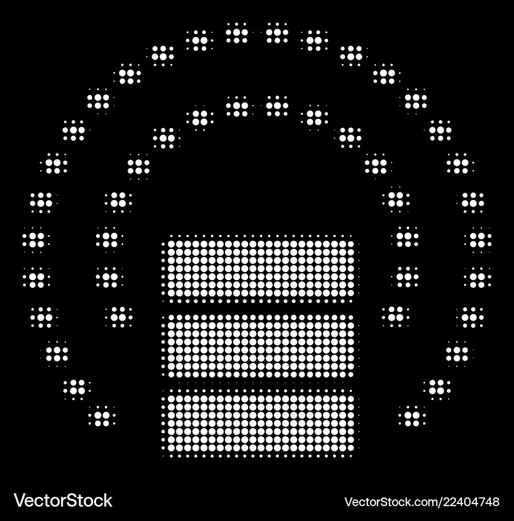 White halftone database sphere shield icon White halftone database sphere shield icon vector image