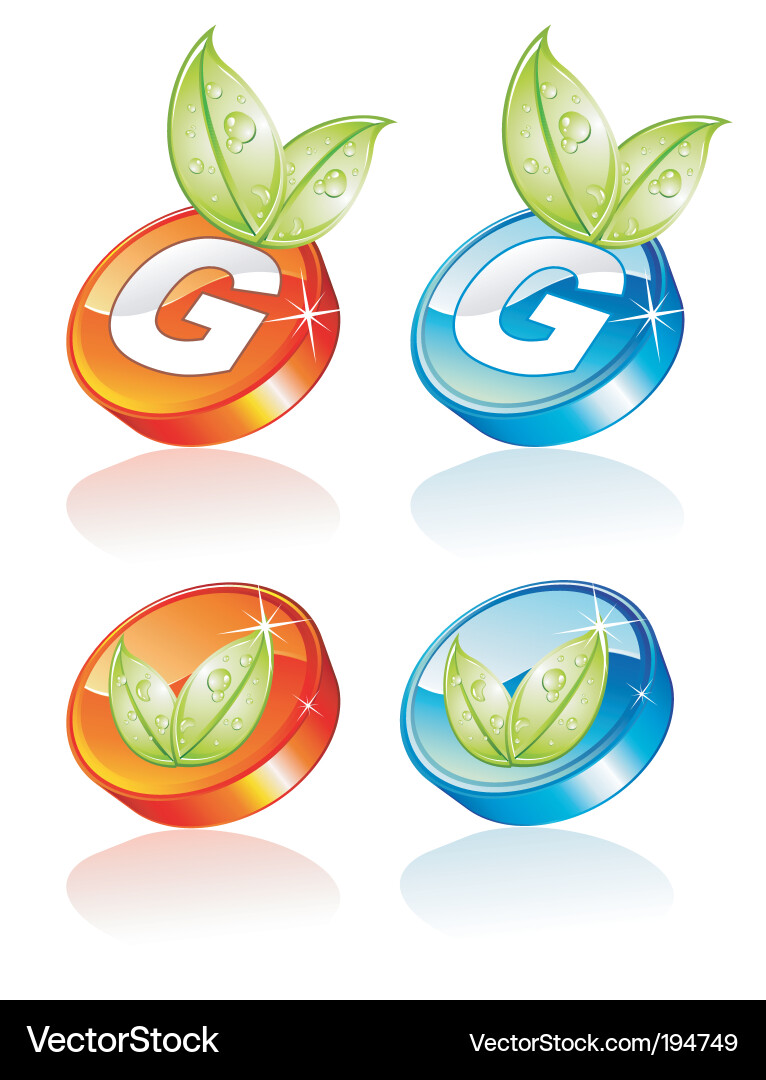 3d button vector image