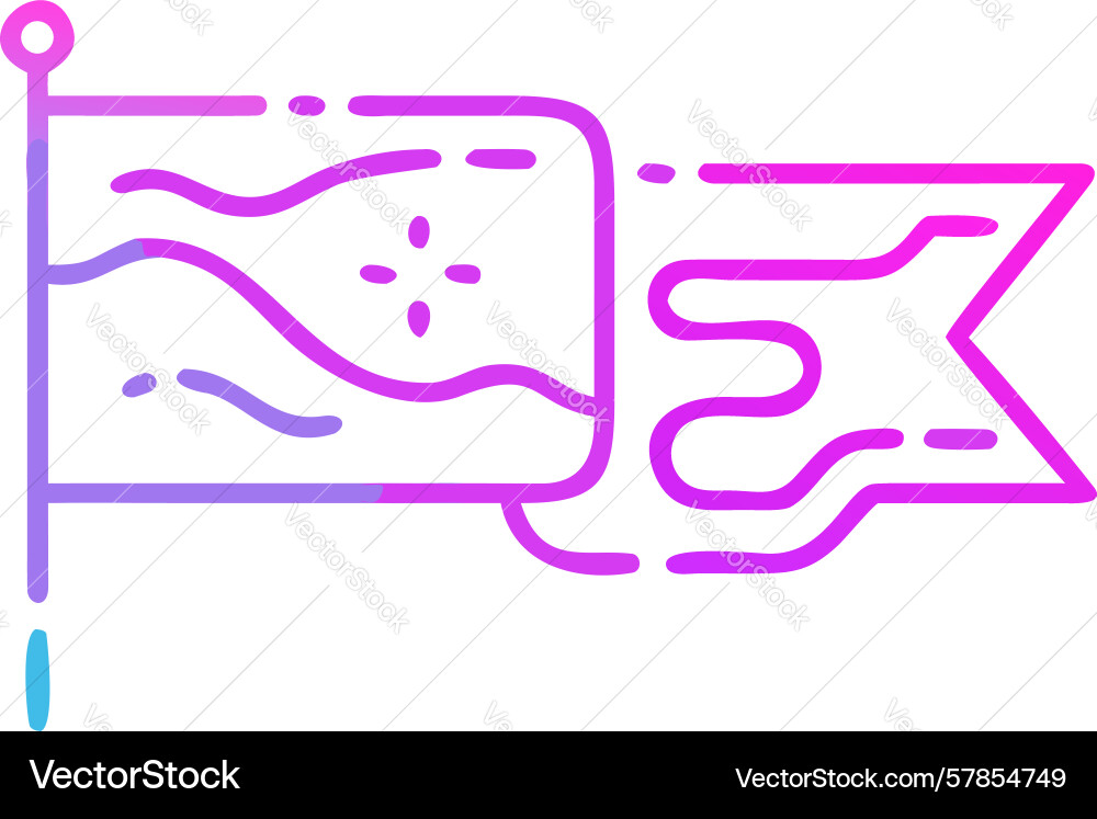 Abstract flag with dynamic circuitry lines design Vector Image