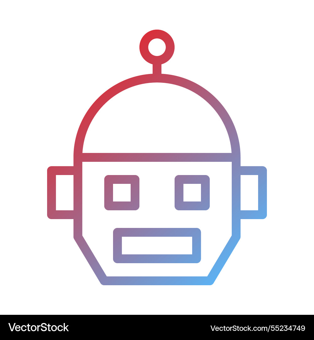Abstract gradient robot head digital line icon Vector Image