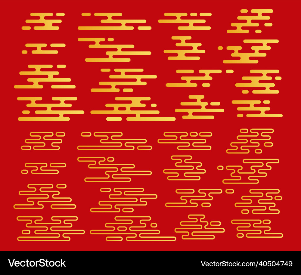Asian chinese clouds set traditional oriental Asian chinese clouds set traditional oriental vector image