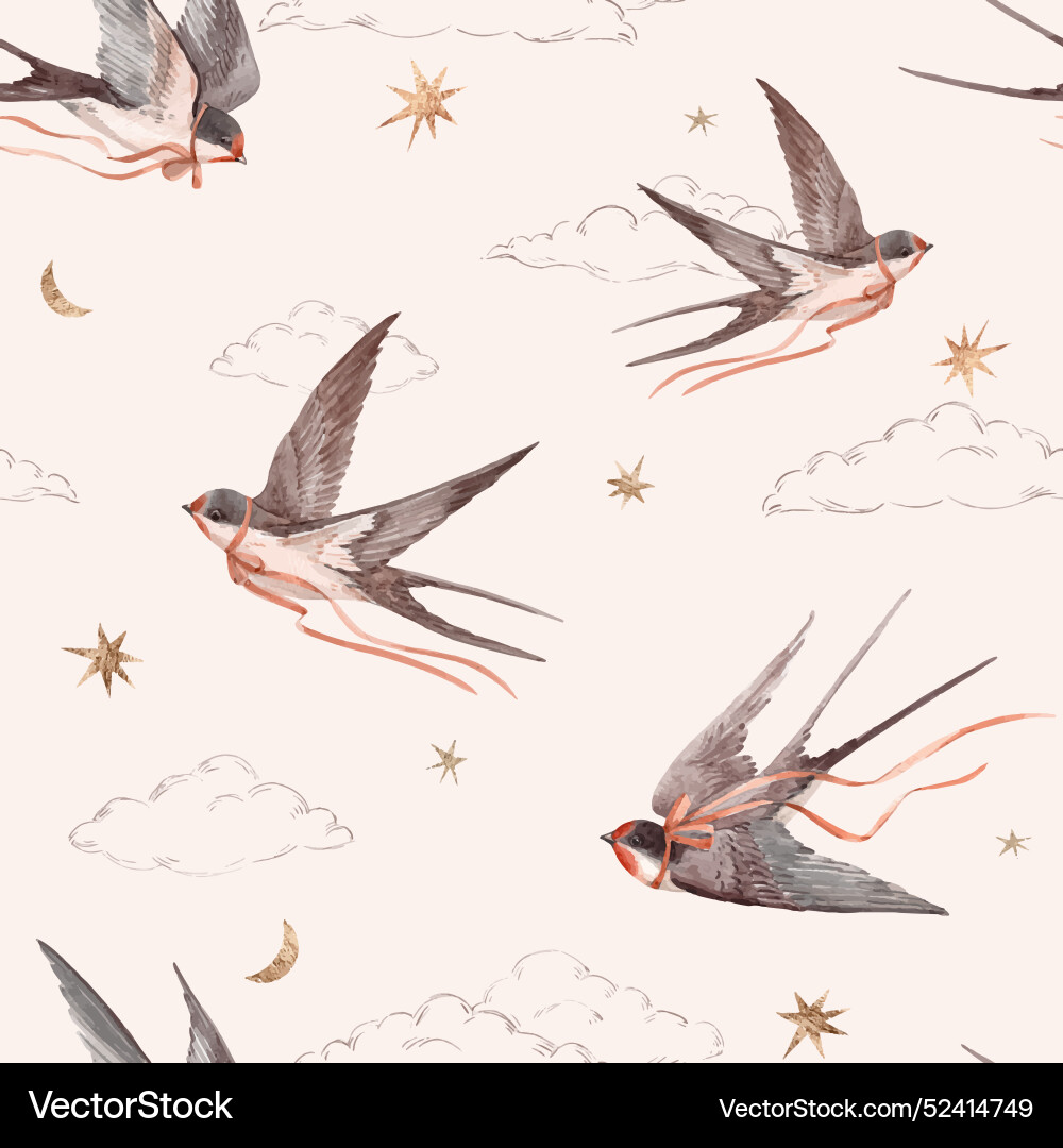 Beautiful seamless pattern with hand drawn Vector Image