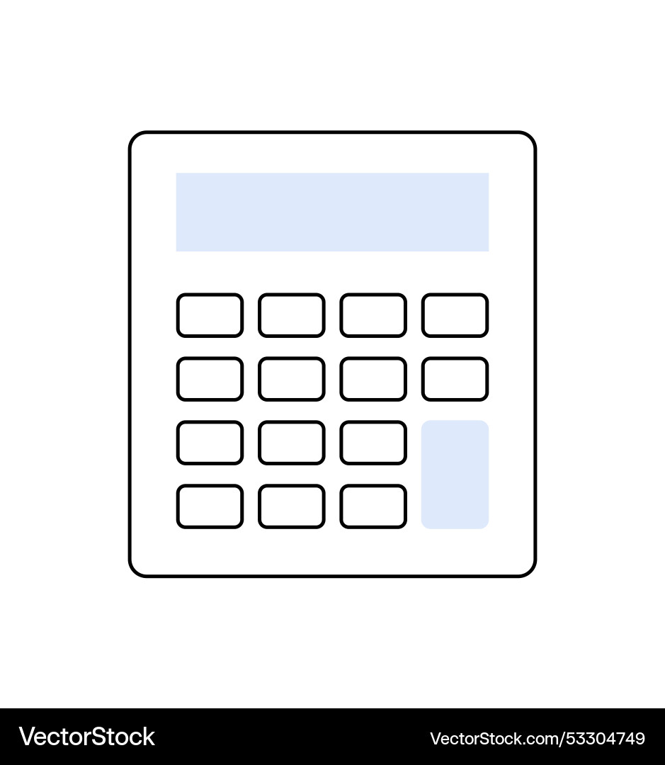 Calculator icon with large display Calculator icon with large display vector image
