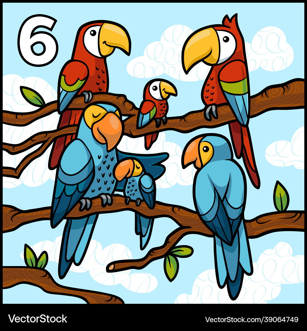 Cartoon for children learn to count with animals Cartoon for children learn to count with animals vector image