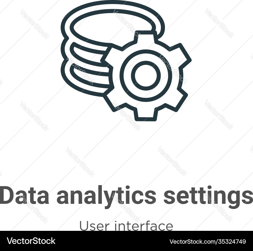 Data analytics settings outline icon thin line Data analytics settings outline icon thin line vector image