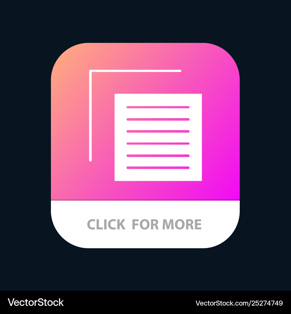 Document file user interface mobile app button vector image