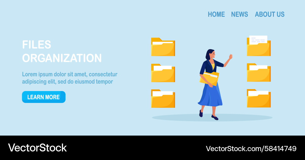 Document Management & Data Organization Vector Image