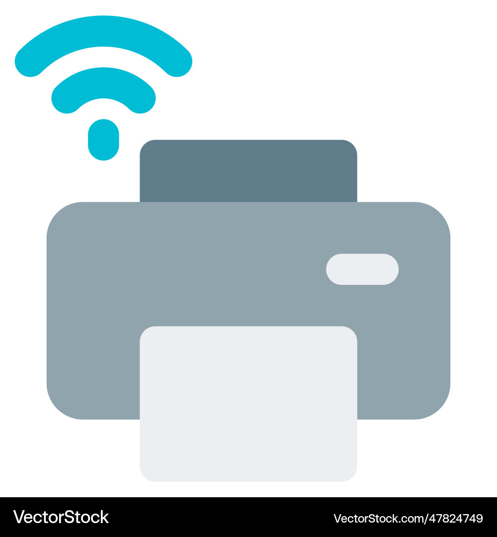 Electronic printer functions via wifi connection Vector Image