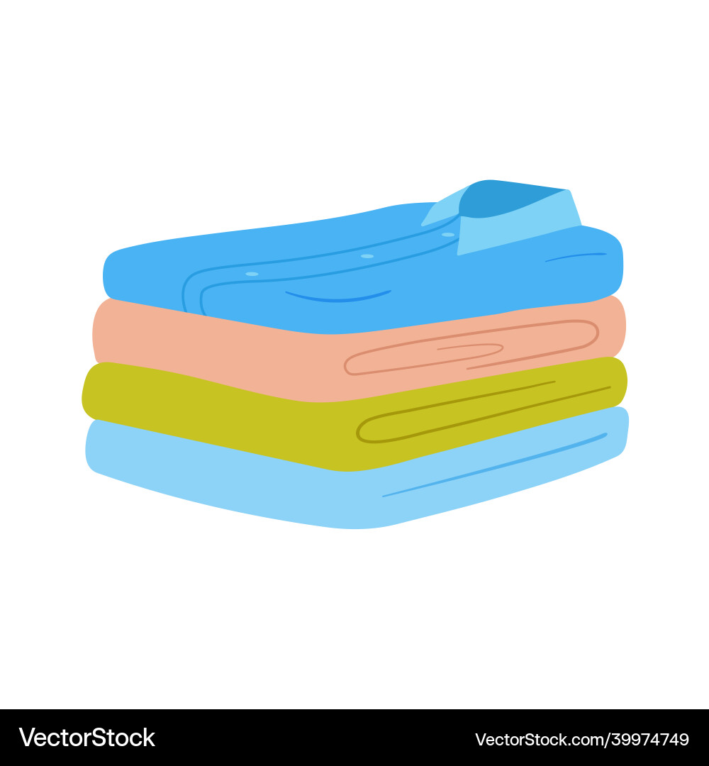 Flat of stack neatly folded clean vector image