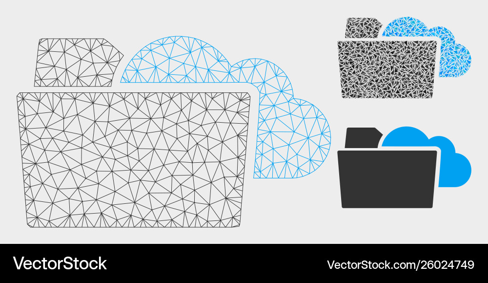 Folder mesh network model and triangle Folder mesh network model and triangle vector image