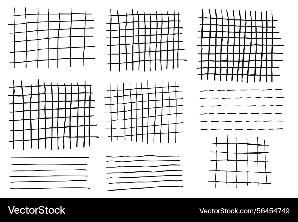 Grid square hand drawn textured lines notebook Grid square hand drawn textured lines notebook vector image