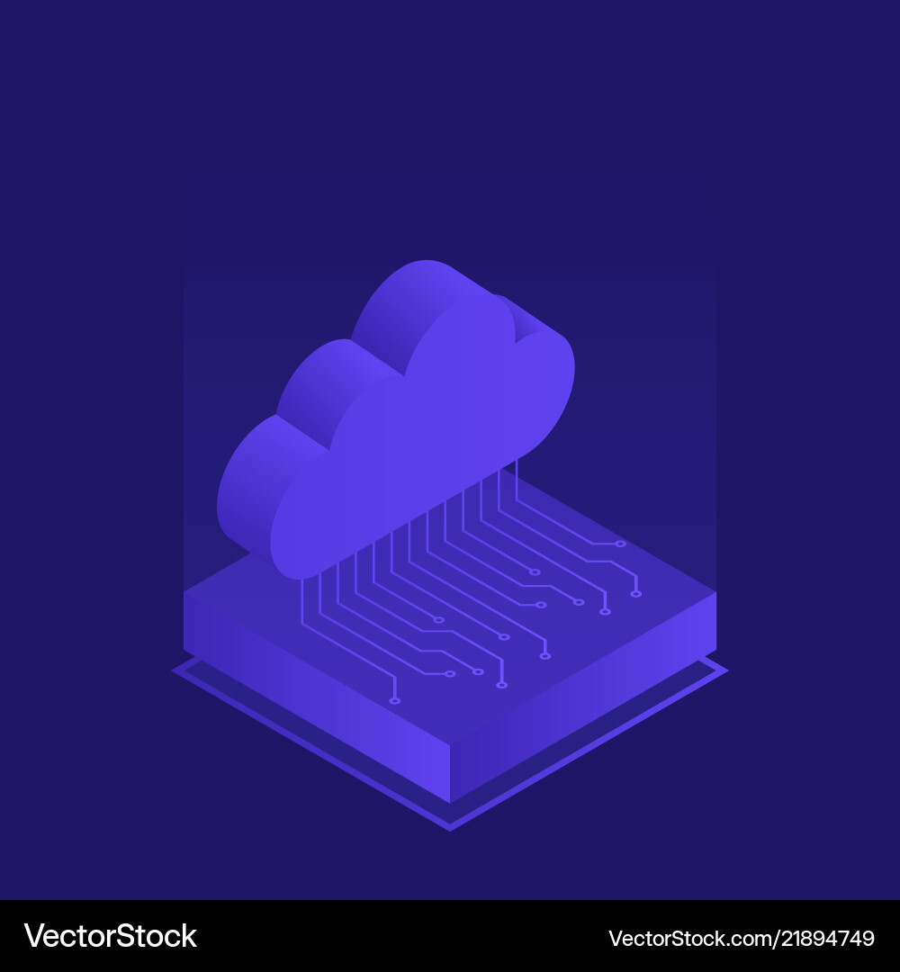 Hosting concept with cloud data storage Hosting concept with cloud data storage vector image