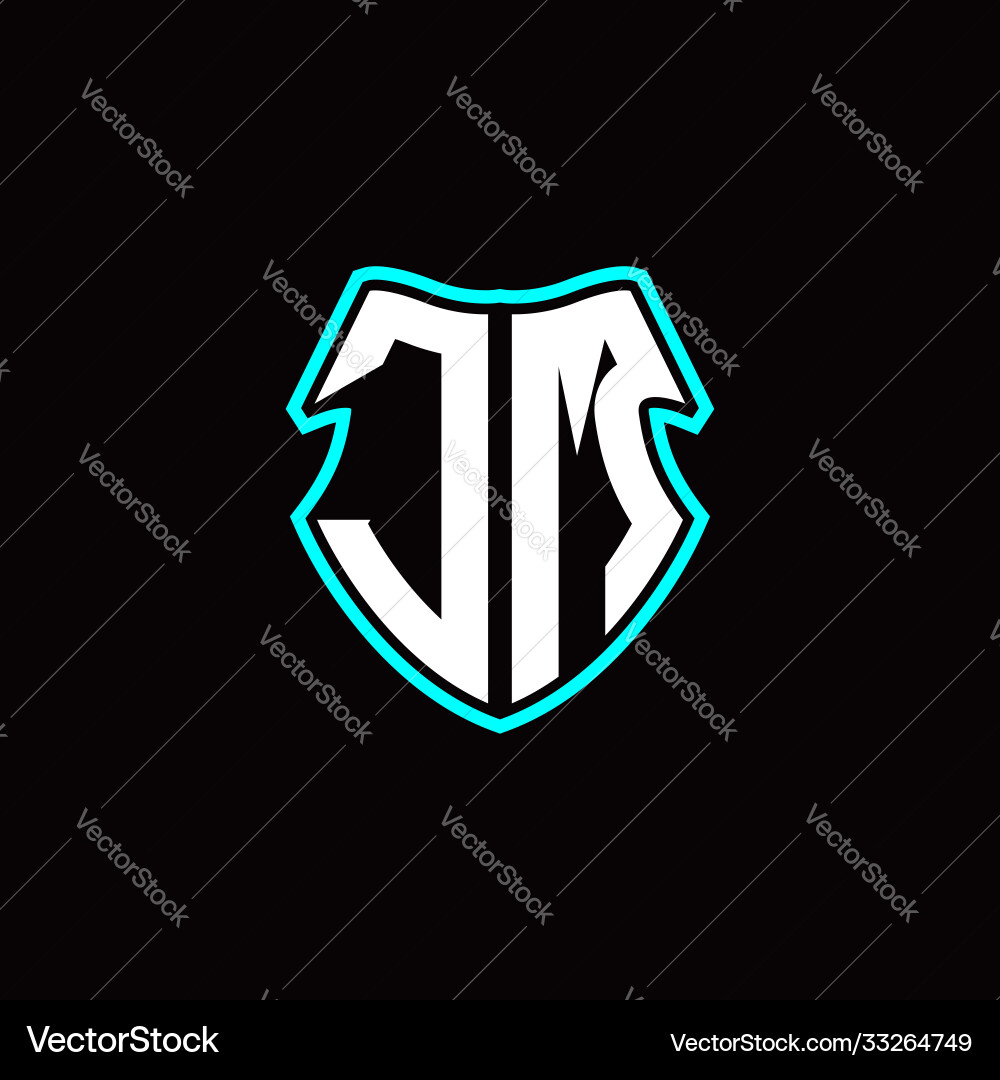J m initial logo design with a shield shape J m initial logo design with a shield shape vector image