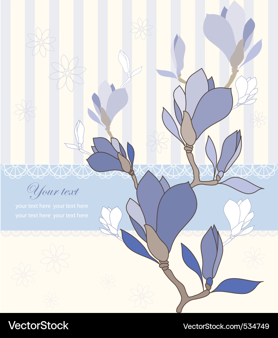 Magnolia Floral Greeting Card Vector Image