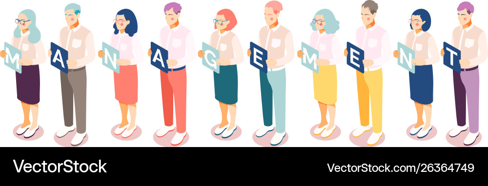 Management people isometric set Vector Image