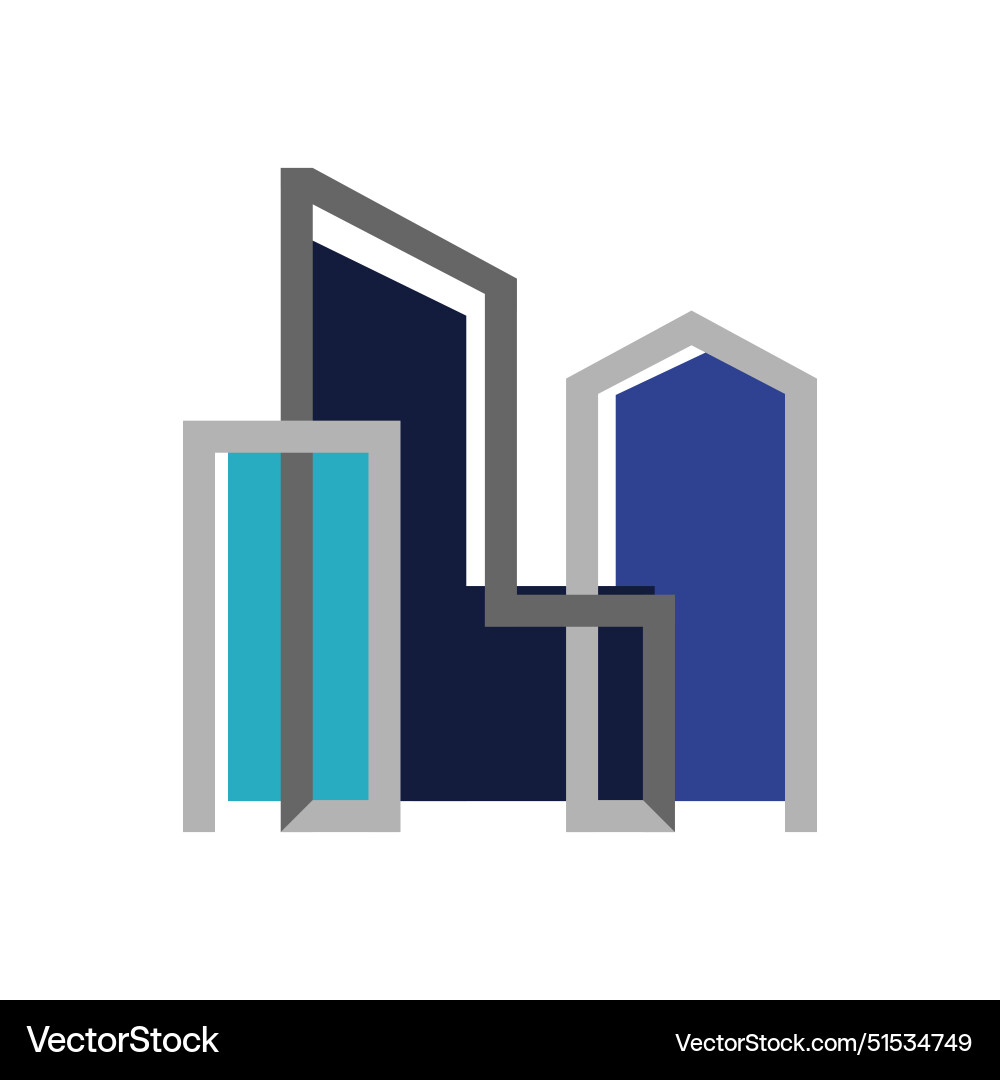 Modern simple overlapping line building logo Modern simple overlapping line building logo Vector Image