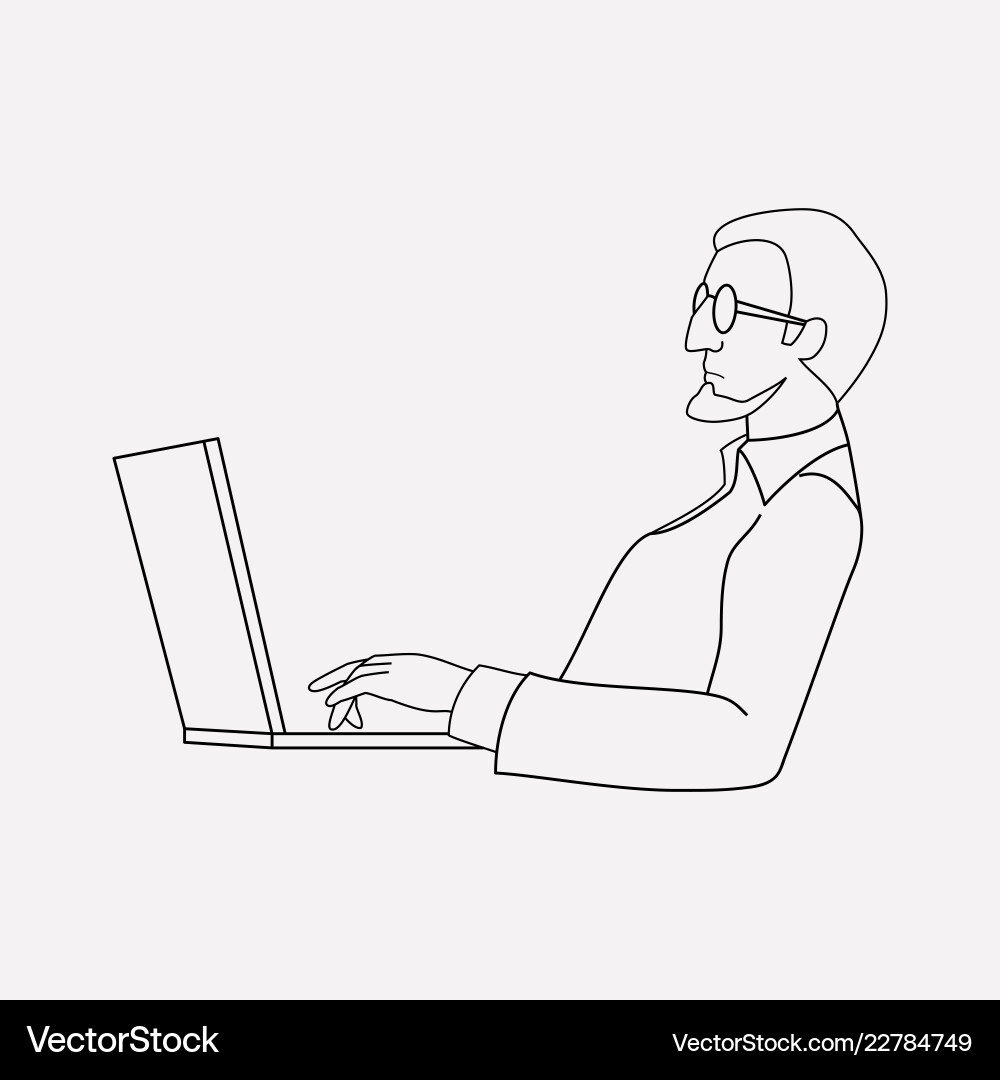 Programmer icon line element Vector Image