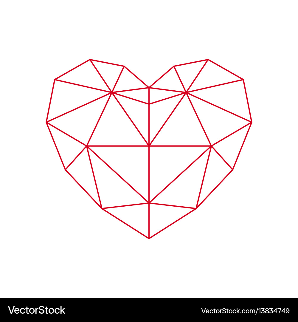 Vector Heart Polygon Polygonal Heart | Free Vectors | UI Download