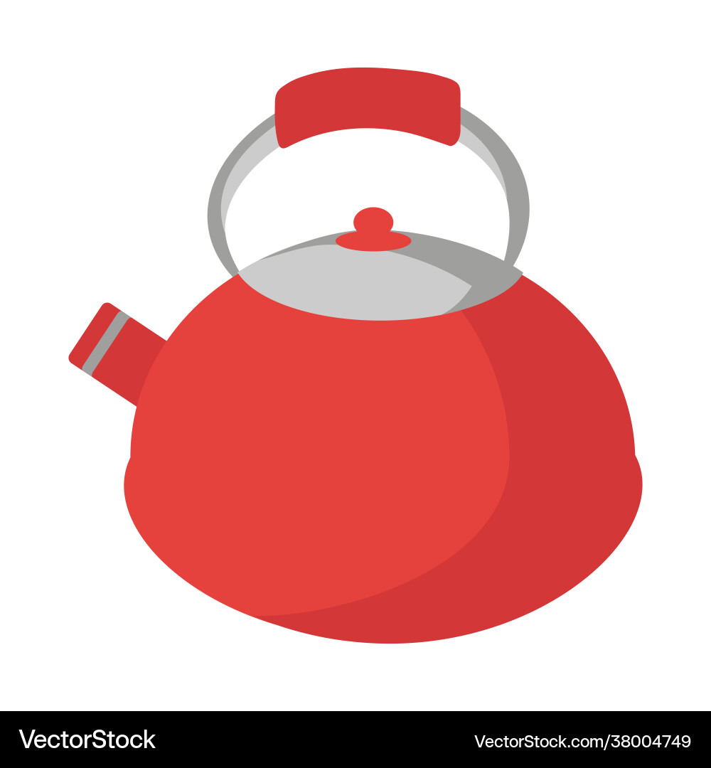 Red teapot for use in web design or as a print Red teapot for use in web design or as a print vector image