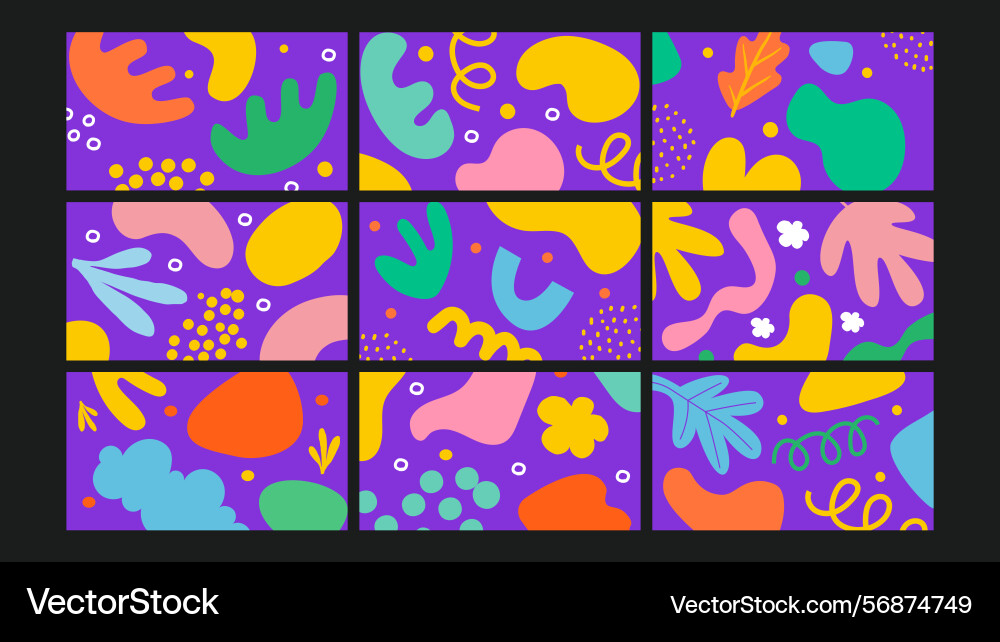 Retro bright abstract design background set Vector Image