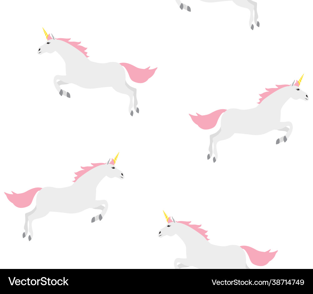Seamless pattern flat jumping unicorn Seamless pattern flat jumping unicorn vector image