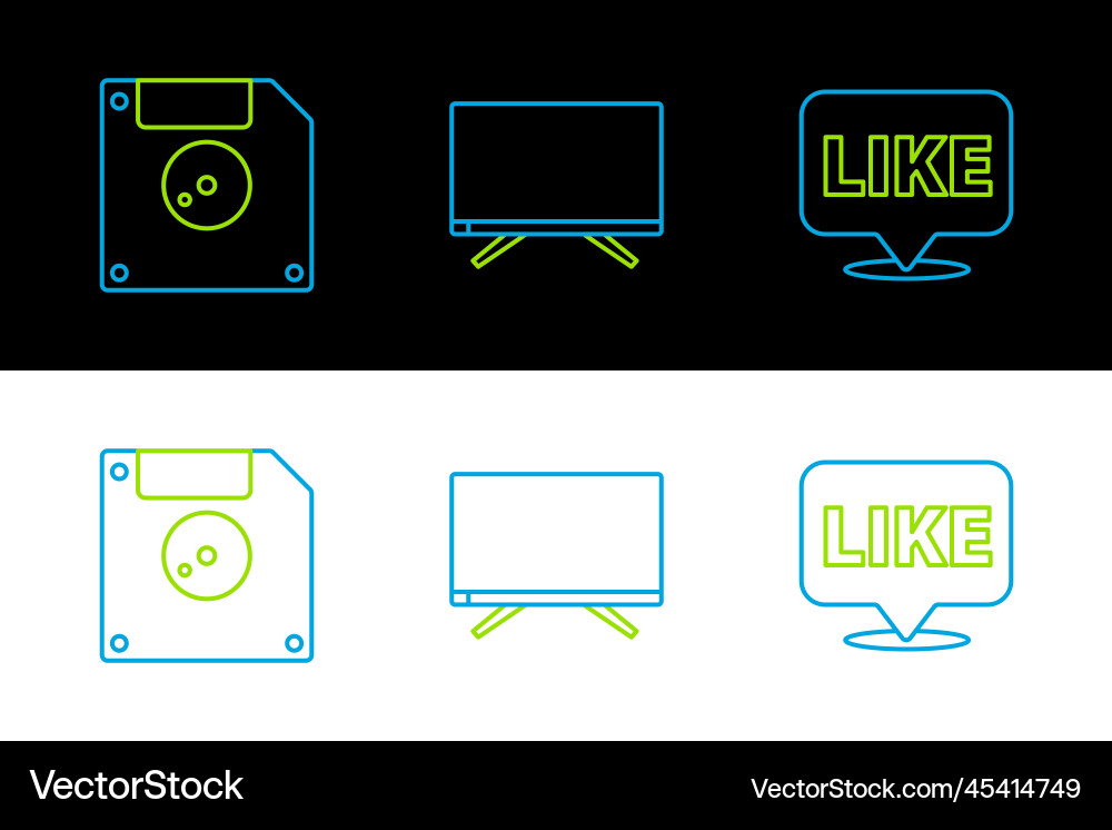 Set line like in speech bubble floppy disk Set line like in speech bubble floppy disk vector image