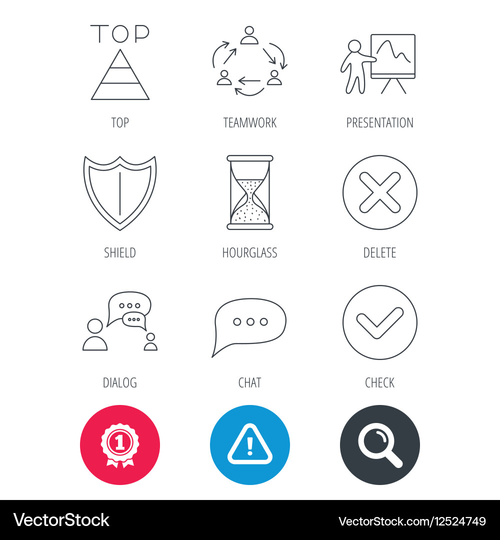 Teamwork presentation and dialog icons Vector Image
