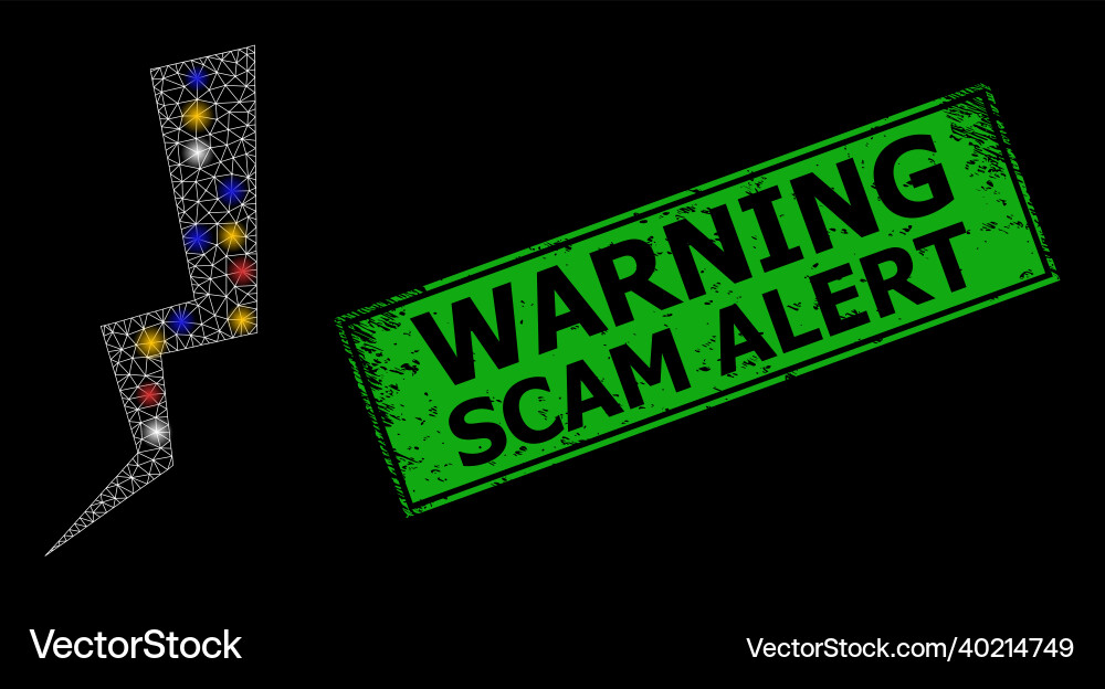 Textured warning scam alert stamp with net Textured warning scam alert stamp with net Vector Image