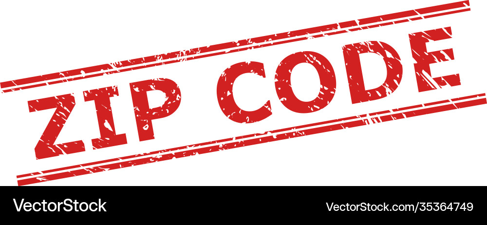 Zip code stamp seal with corroded texture Vector Image