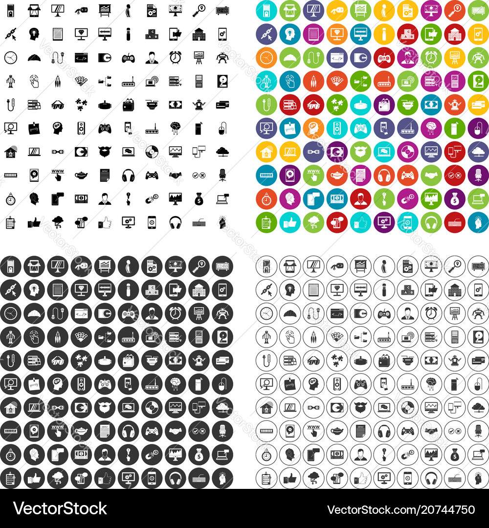 100 Programmierer-Symbole Serie Variante 100 Programmierer-Symbole Serie Variante vektorbild