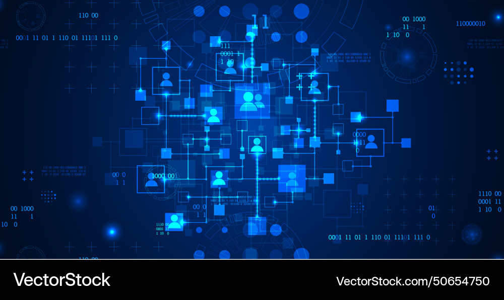 Abstract representation of a computer network Abstract representation of a computer network vector image