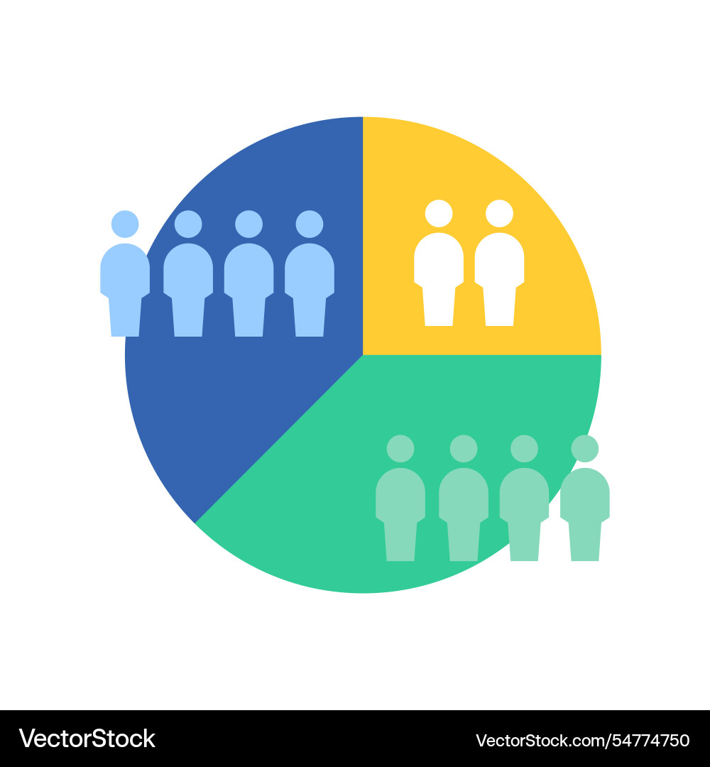 Audience segmentation ein flaches Farbelement bildet Vektorbild