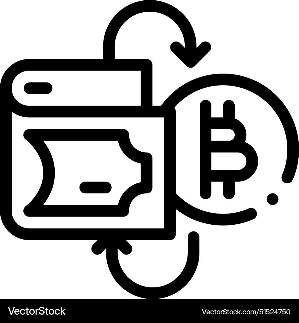 Bitcoin icon thin linear style design isolated Bitcoin icon thin linear style design isolated vector image