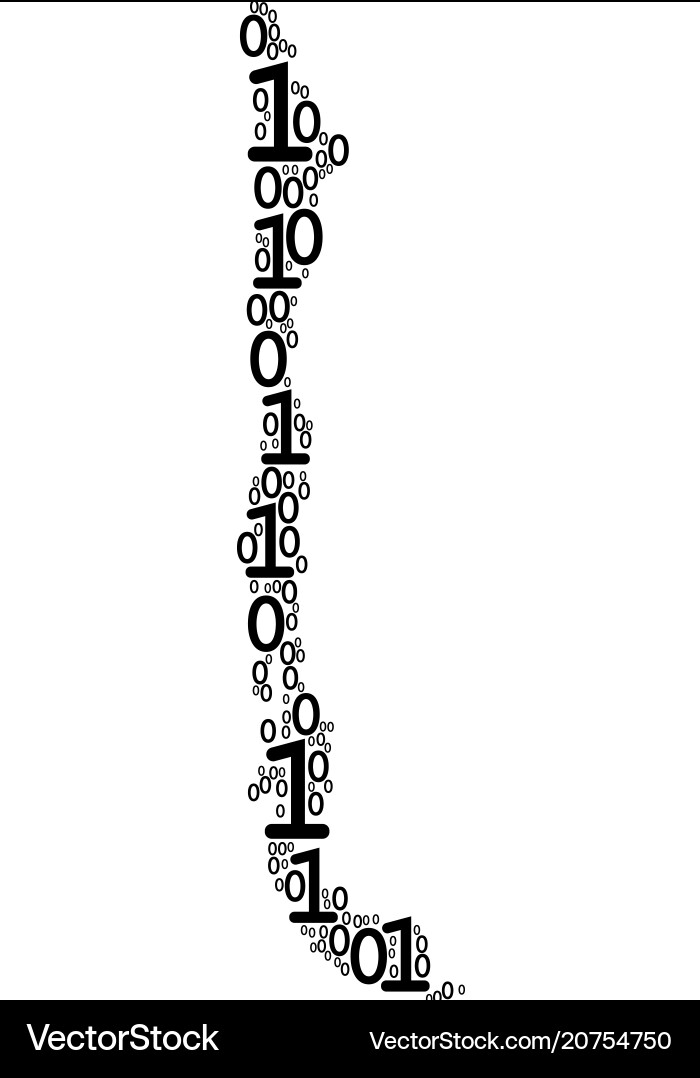Chile map collage of binary digits Vector Image
