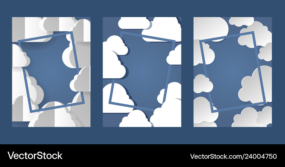 Clouds frame pattern cloudy backdrop Clouds frame pattern cloudy backdrop vector image