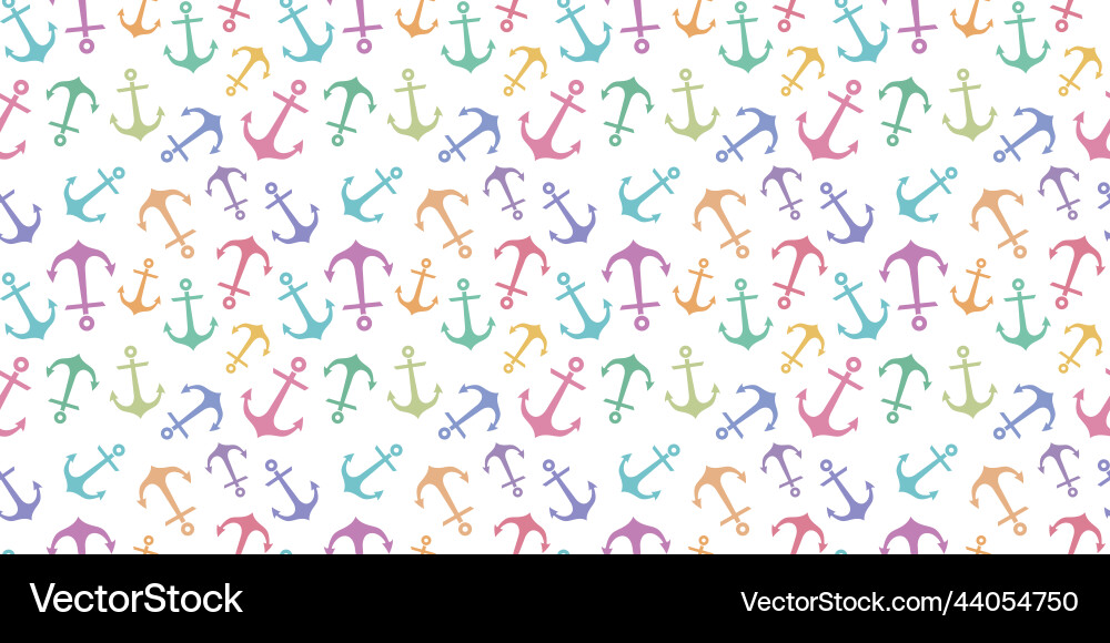 Colorful anchor repeat pattern seamless background Vector Image
